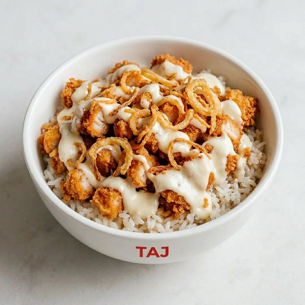 Illustration culinaire : Taj Crousty classique dans un bol blanc